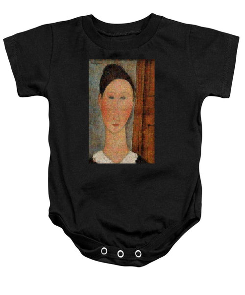 Tribute to Modigliani - 6 - Baby Onesie - ALEFBET - THE HEBREW LETTERS ART GALLERY