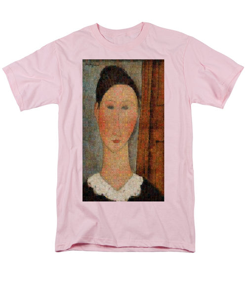 Tribute to Modigliani - 6 - Men's T-Shirt  (Regular Fit) - ALEFBET - THE HEBREW LETTERS ART GALLERY