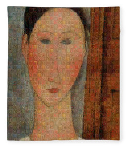 Tribute to Modigliani - 6 - Blanket - ALEFBET - THE HEBREW LETTERS ART GALLERY