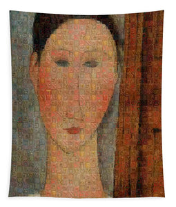 Tribute to Modigliani - 6 - Tapestry - ALEFBET - THE HEBREW LETTERS ART GALLERY