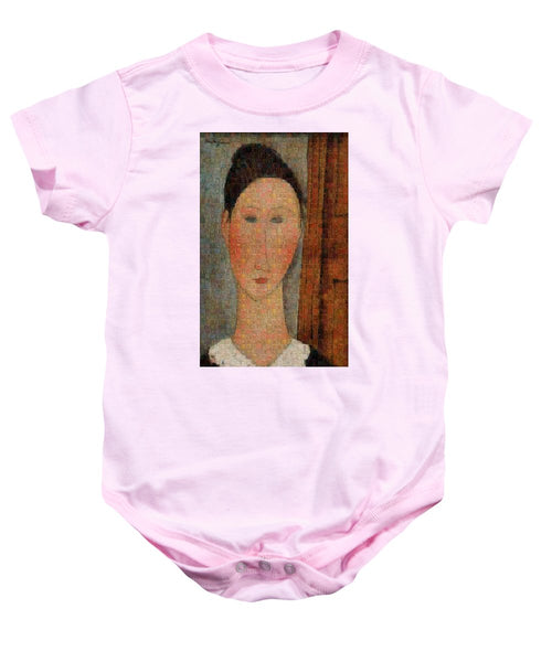 Tribute to Modigliani - 6 - Baby Onesie - ALEFBET - THE HEBREW LETTERS ART GALLERY