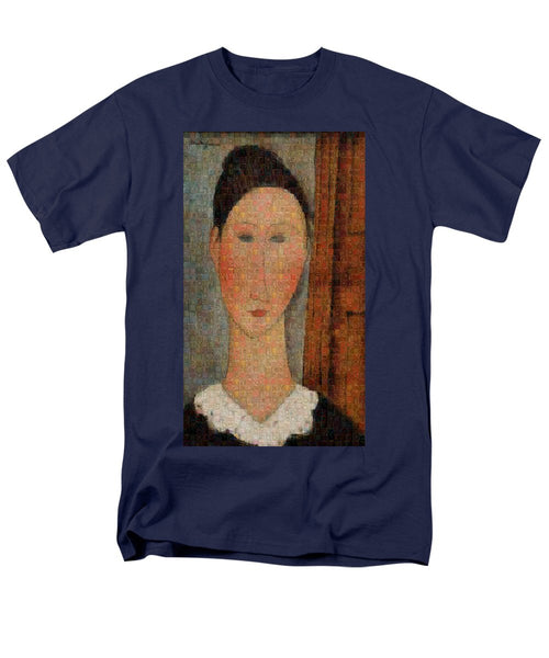 Tribute to Modigliani - 6 - Men's T-Shirt  (Regular Fit) - ALEFBET - THE HEBREW LETTERS ART GALLERY