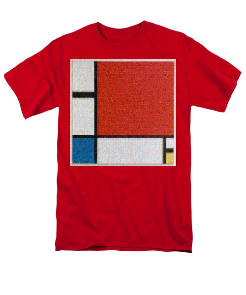 Tribute to Mondrian - Men's T-Shirt  (Regular Fit) - ALEFBET - THE HEBREW LETTERS ART GALLERY