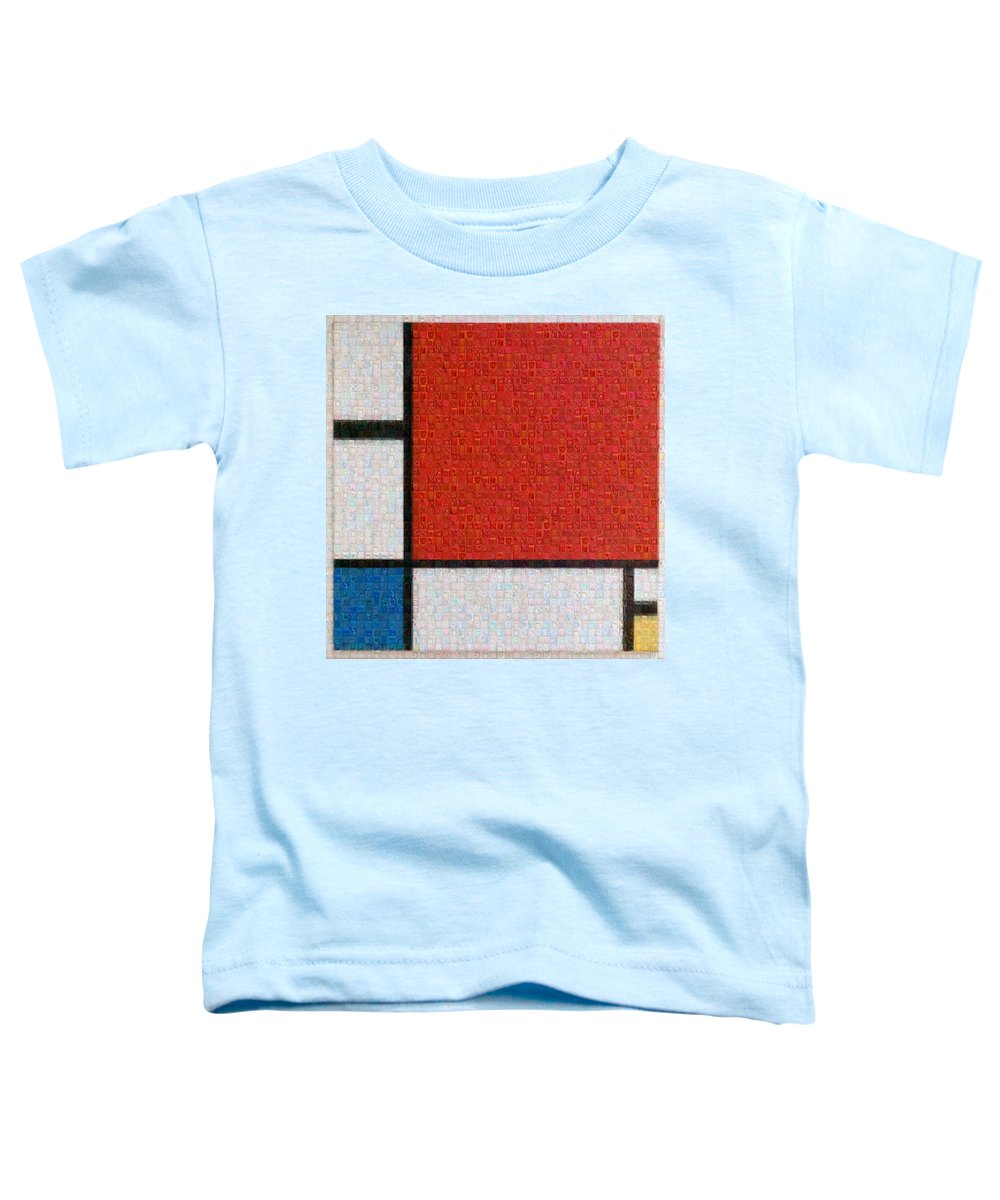 Tribute to Mondrian - Toddler T-Shirt - ALEFBET - THE HEBREW LETTERS ART GALLERY