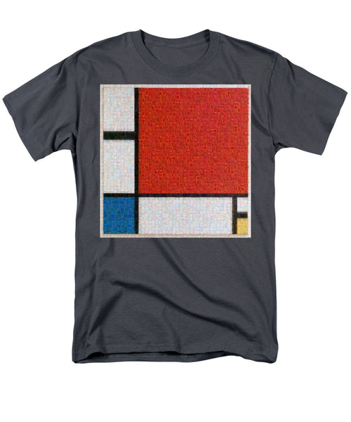 Tribute to Mondrian - Men's T-Shirt  (Regular Fit) - ALEFBET - THE HEBREW LETTERS ART GALLERY