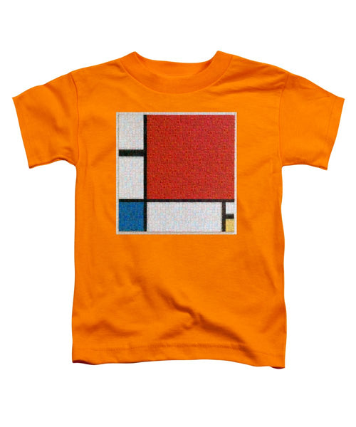 Tribute to Mondrian - Toddler T-Shirt - ALEFBET - THE HEBREW LETTERS ART GALLERY