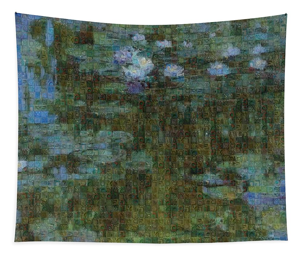 Tribute to Monet - 1 - Tapestry - ALEFBET - THE HEBREW LETTERS ART GALLERY