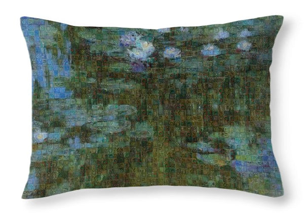 Tribute to Monet - 1 - Throw Pillow - ALEFBET - THE HEBREW LETTERS ART GALLERY