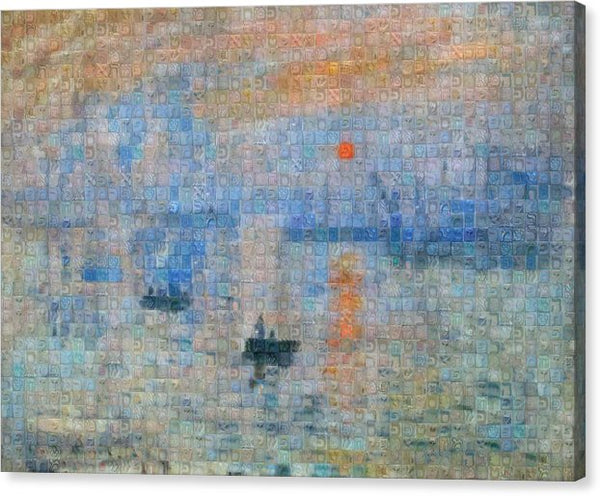 Tribute to Monet - 2 - Canvas Print - ALEFBET - THE HEBREW LETTERS ART GALLERY