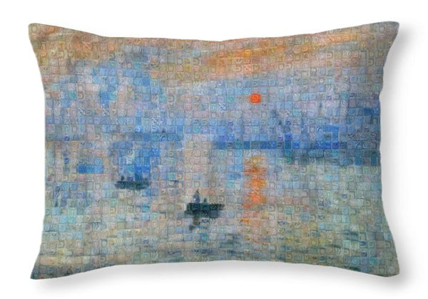 Tribute to Monet - 2 - Throw Pillow - ALEFBET - THE HEBREW LETTERS ART GALLERY