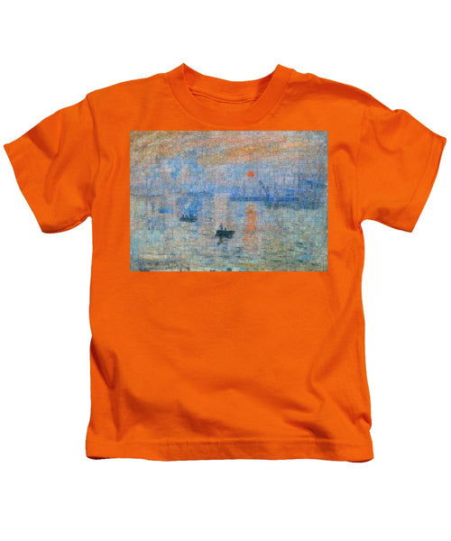 Tribute to Monet - 2 - Kids T-Shirt - ALEFBET - THE HEBREW LETTERS ART GALLERY