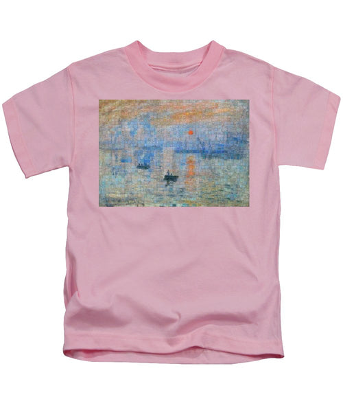 Tribute to Monet - 2 - Kids T-Shirt - ALEFBET - THE HEBREW LETTERS ART GALLERY