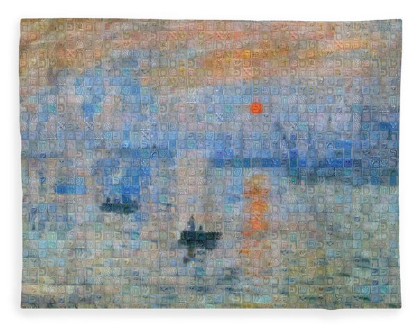 Tribute to Monet - 2 - Blanket - ALEFBET - THE HEBREW LETTERS ART GALLERY