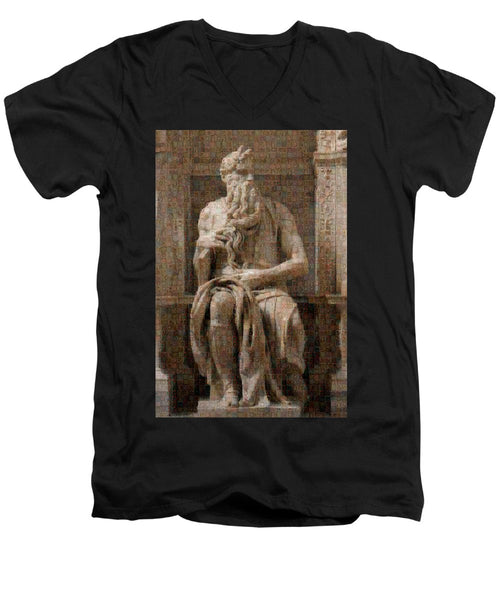 Tribute to Moses - Men's V-Neck T-Shirt - ALEFBET - THE HEBREW LETTERS ART GALLERY