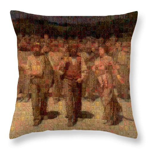 Tribute to Pellizza da Volpedo - Throw Pillow - ALEFBET - THE HEBREW LETTERS ART GALLERY