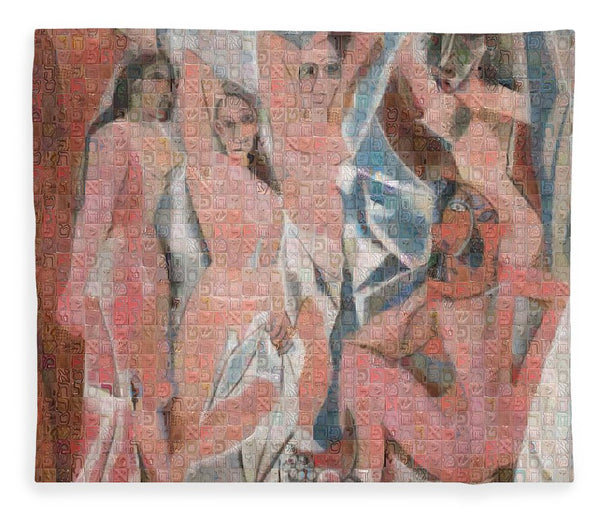 Tribute to Picasso - 1 - Blanket - ALEFBET - THE HEBREW LETTERS ART GALLERY