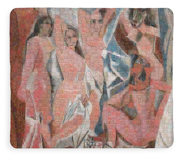 Tribute to Picasso - 1 - Blanket - ALEFBET - THE HEBREW LETTERS ART GALLERY
