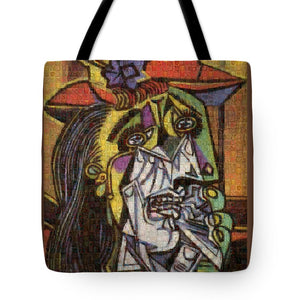 Tribute to Picasso - 2 - Tote Bag - ALEFBET - THE HEBREW LETTERS ART GALLERY