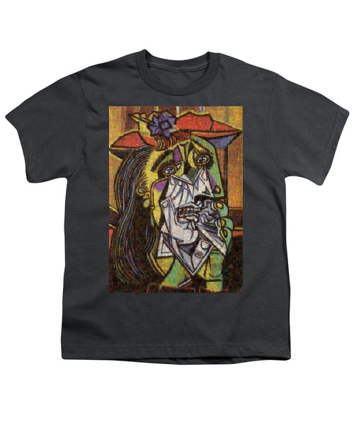 Tribute to Picasso - 2 - Youth T-Shirt - ALEFBET - THE HEBREW LETTERS ART GALLERY