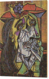 Tribute to Picasso - 2 - Wood Print - ALEFBET - THE HEBREW LETTERS ART GALLERY