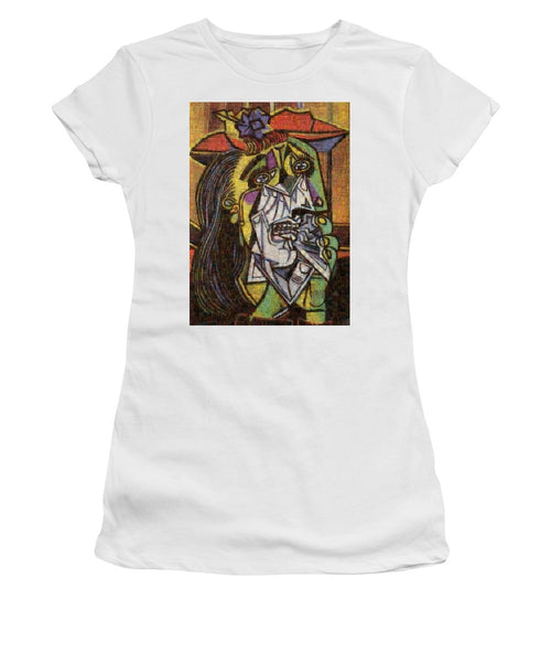 Tribute to Picasso - 2 - Women's T-Shirt - ALEFBET - THE HEBREW LETTERS ART GALLERY