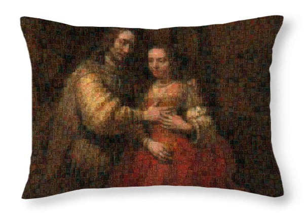 Tribute to Rembrandt - Throw Pillow - ALEFBET - THE HEBREW LETTERS ART GALLERY