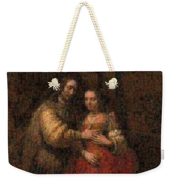 Tribute to Rembrandt - Weekender Tote Bag - ALEFBET - THE HEBREW LETTERS ART GALLERY