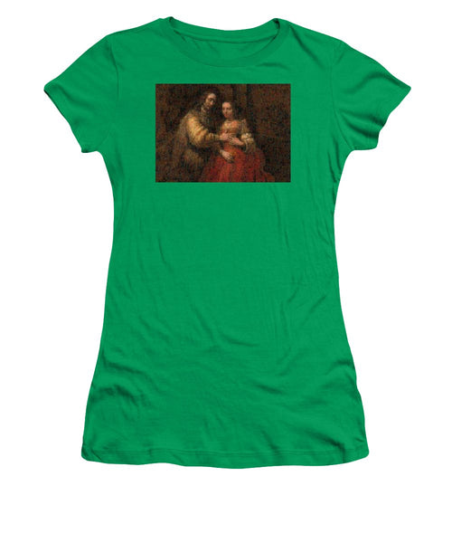 Tribute to Rembrandt - Women's T-Shirt - ALEFBET - THE HEBREW LETTERS ART GALLERY