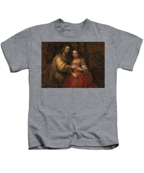 Tribute to Rembrandt - Kids T-Shirt - ALEFBET - THE HEBREW LETTERS ART GALLERY