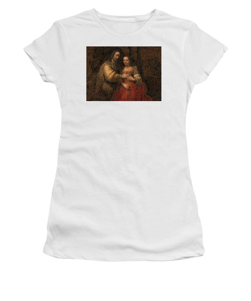 Tribute to Rembrandt - Women's T-Shirt - ALEFBET - THE HEBREW LETTERS ART GALLERY