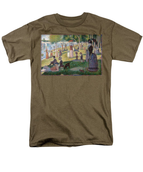 Tribute to Seurat - Men's T-Shirt  (Regular Fit) - ALEFBET - THE HEBREW LETTERS ART GALLERY