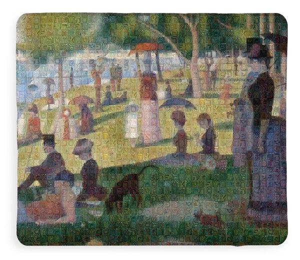 Tribute to Seurat - Blanket - ALEFBET - THE HEBREW LETTERS ART GALLERY