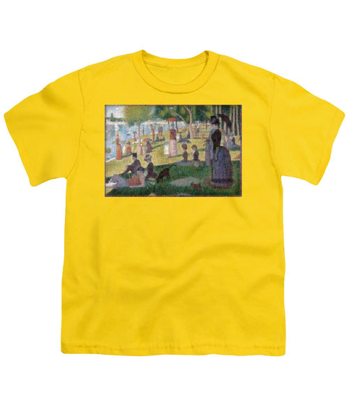 Tribute to Seurat - Youth T-Shirt - ALEFBET - THE HEBREW LETTERS ART GALLERY