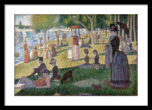Tribute to Seurat - Framed Print - ALEFBET - THE HEBREW LETTERS ART GALLERY