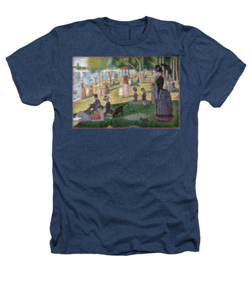 Tribute to Seurat - Heathers T-Shirt - ALEFBET - THE HEBREW LETTERS ART GALLERY