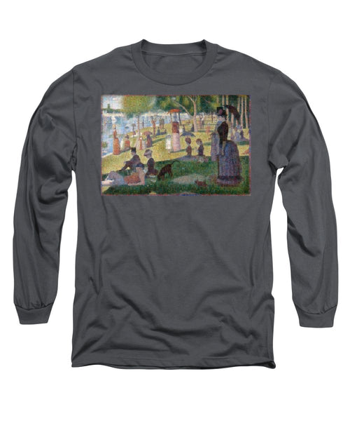 Tribute to Seurat - Long Sleeve T-Shirt - ALEFBET - THE HEBREW LETTERS ART GALLERY