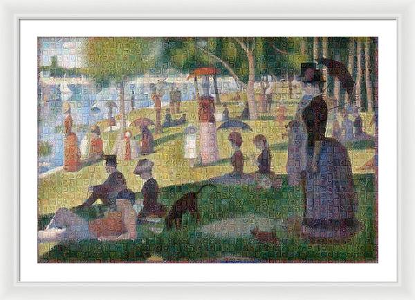 Tribute to Seurat - Framed Print - ALEFBET - THE HEBREW LETTERS ART GALLERY