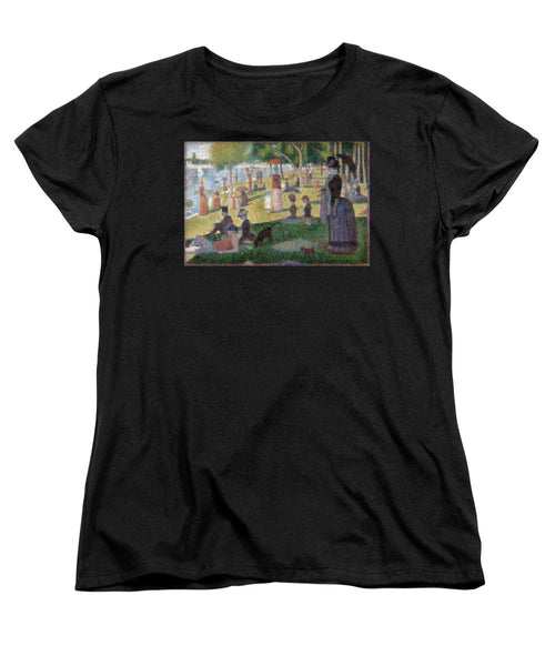 Tribute to Seurat - Women's T-Shirt (Standard Fit) - ALEFBET - THE HEBREW LETTERS ART GALLERY