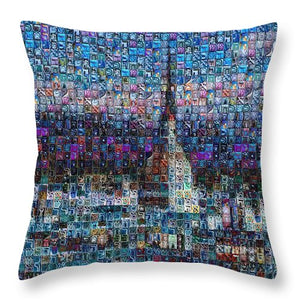 Tribute to Torino - 2 - Throw Pillow - ALEFBET - THE HEBREW LETTERS ART GALLERY