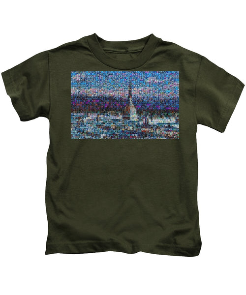 Tribute to Torino - 2 - Kids T-Shirt - ALEFBET - THE HEBREW LETTERS ART GALLERY