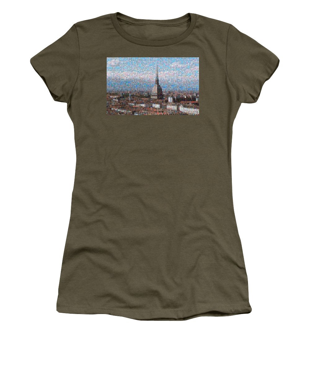 Tribute to Torino - Women's T-Shirt - ALEFBET - THE HEBREW LETTERS ART GALLERY