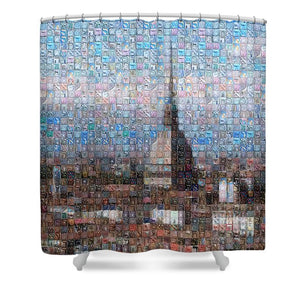 Tribute to Torino - Shower Curtain - ALEFBET - THE HEBREW LETTERS ART GALLERY