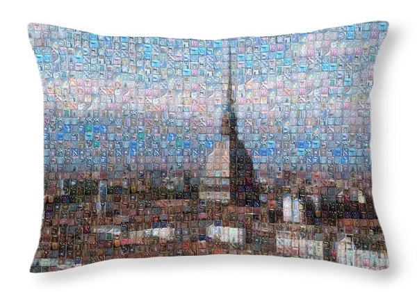 Tribute to Torino - Throw Pillow - ALEFBET - THE HEBREW LETTERS ART GALLERY