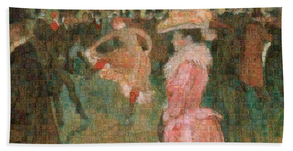 Tribute to Toulouse Lautrec - Beach Towel - ALEFBET - THE HEBREW LETTERS ART GALLERY