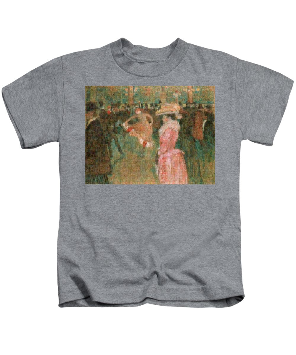 Tribute to Toulouse Lautrec - Kids T-Shirt - ALEFBET - THE HEBREW LETTERS ART GALLERY