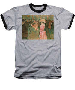 Tribute to Toulouse Lautrec - Baseball T-Shirt - ALEFBET - THE HEBREW LETTERS ART GALLERY