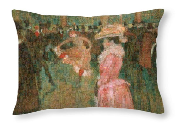 Tribute to Toulouse Lautrec - Throw Pillow - ALEFBET - THE HEBREW LETTERS ART GALLERY