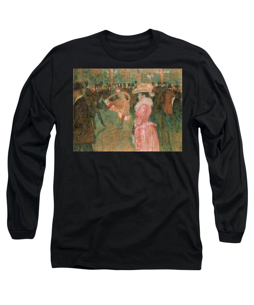 Tribute to Toulouse Lautrec - Long Sleeve T-Shirt - ALEFBET - THE HEBREW LETTERS ART GALLERY