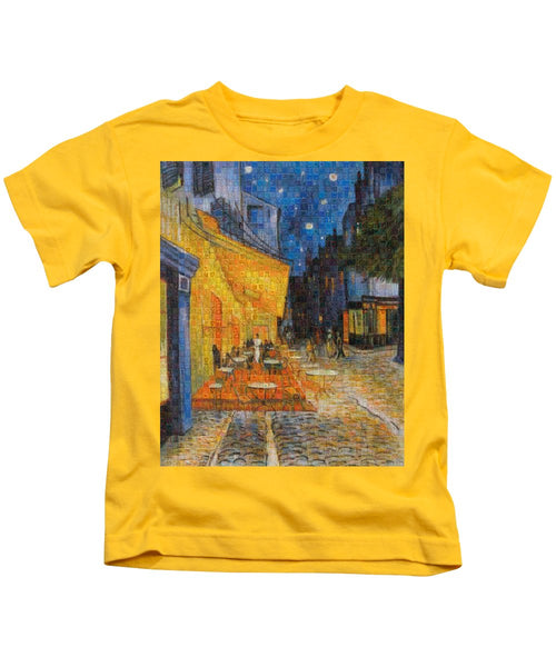 Tribute to Van Gogh - 1 - Kids T-Shirt - ALEFBET - THE HEBREW LETTERS ART GALLERY