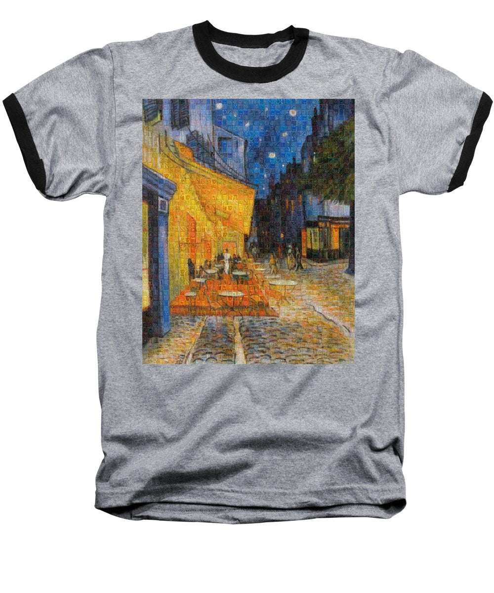 Tribute to Van Gogh - 1 - Baseball T-Shirt - ALEFBET - THE HEBREW LETTERS ART GALLERY